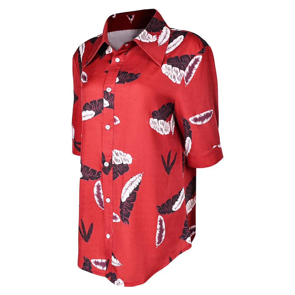 The Fall Guy Jody Moreno Red Printed Shirt Cosplay Costume Outfits Halloween Carnival Suit