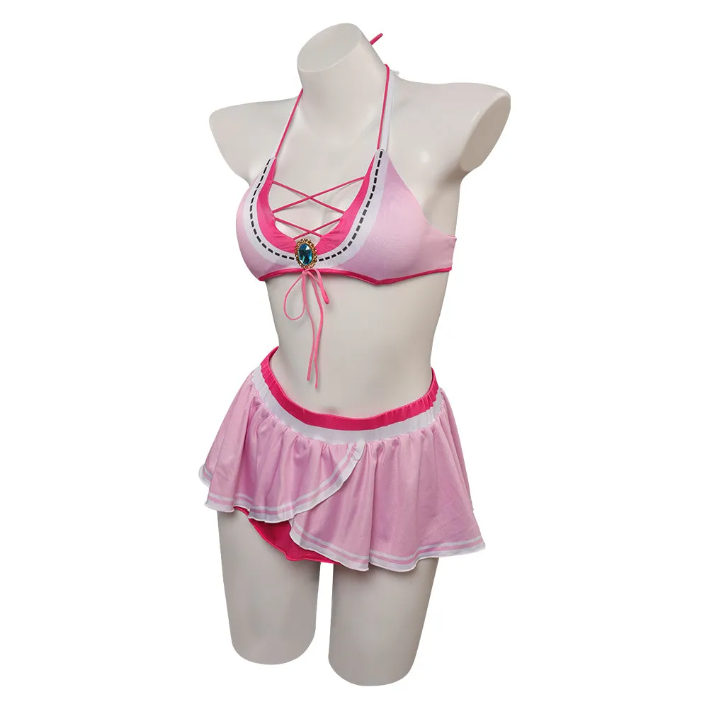 The Super Mario Bros. Movie Princess Peach Cosplay Costume Swimsuit  Fancy Outfit Halloween Carnival Suit