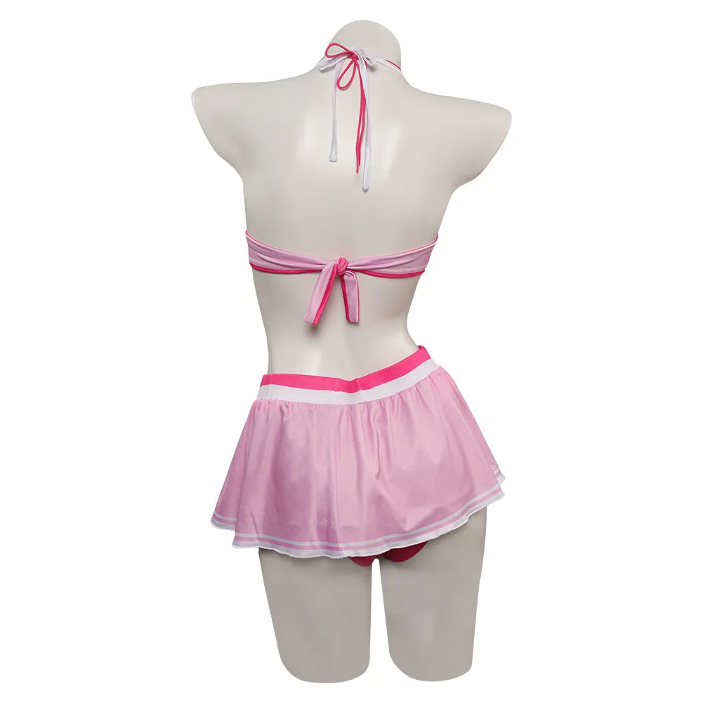 The Super Mario Bros. Movie Princess Peach Cosplay Costume Swimsuit  Fancy Outfit Halloween Carnival Suit