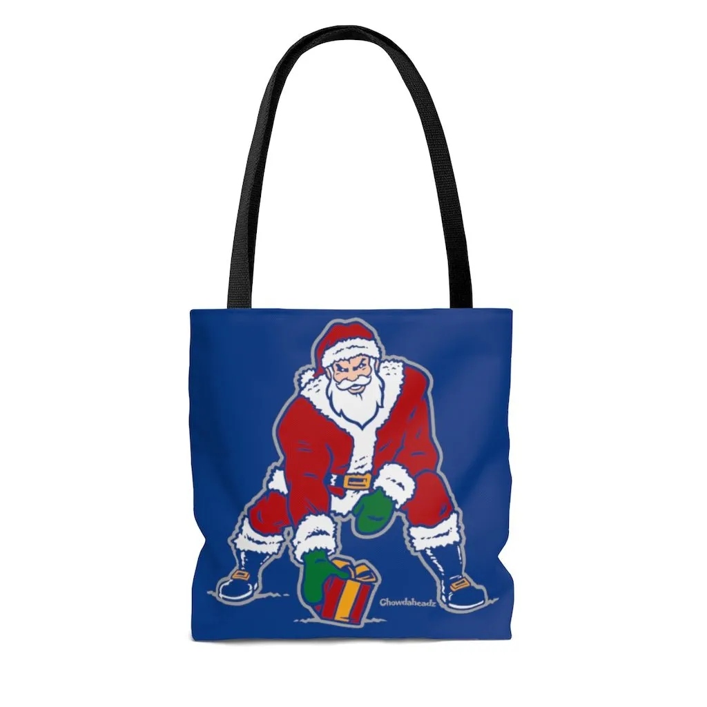 Three Point Stance Santa Tote Bag