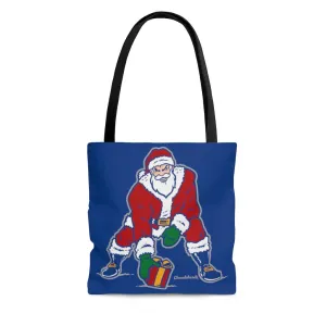 Three Point Stance Santa Tote Bag