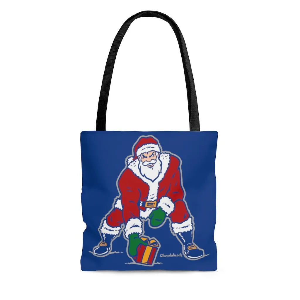Three Point Stance Santa Tote Bag