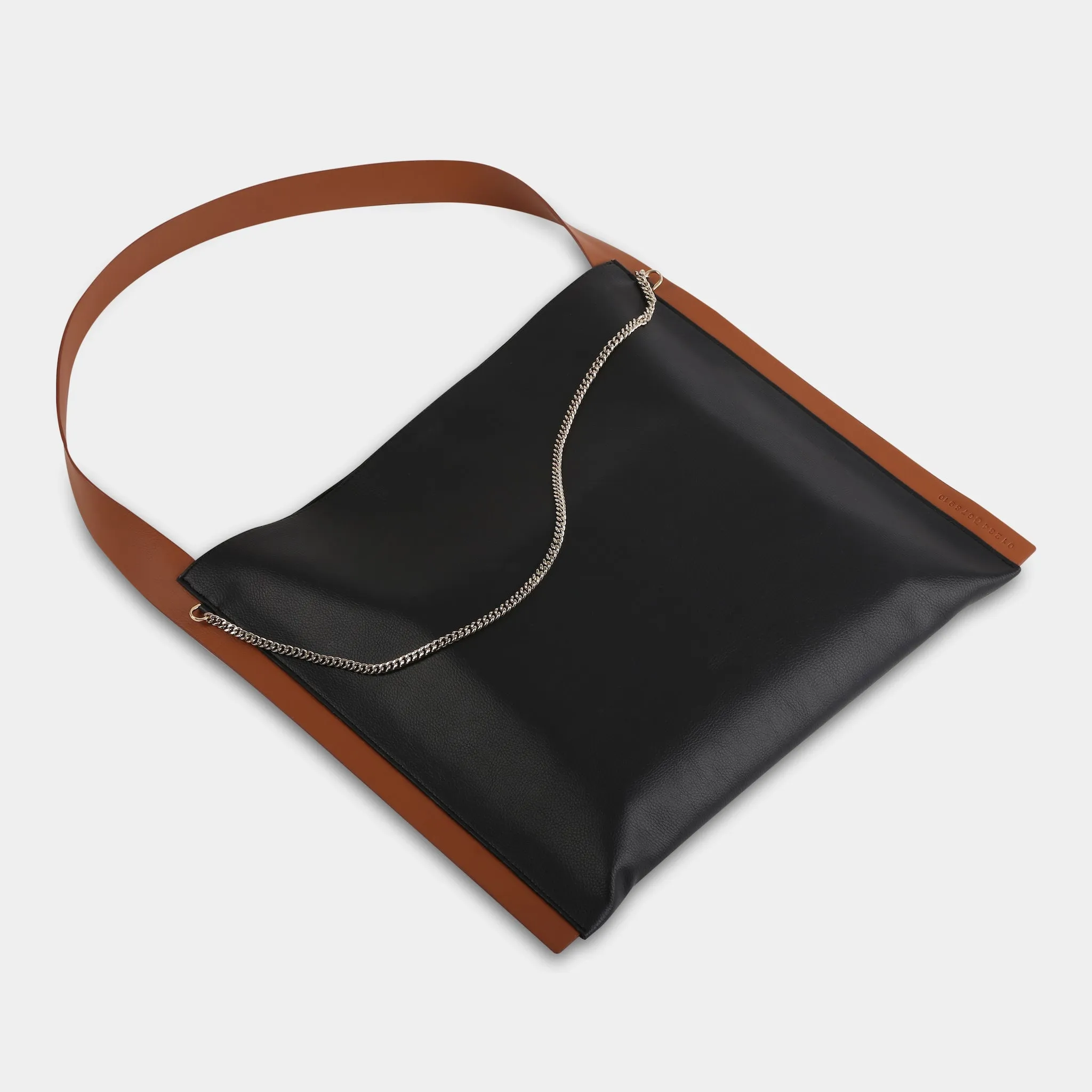 Túi xách PAPER TOTE màu đen dây tím
