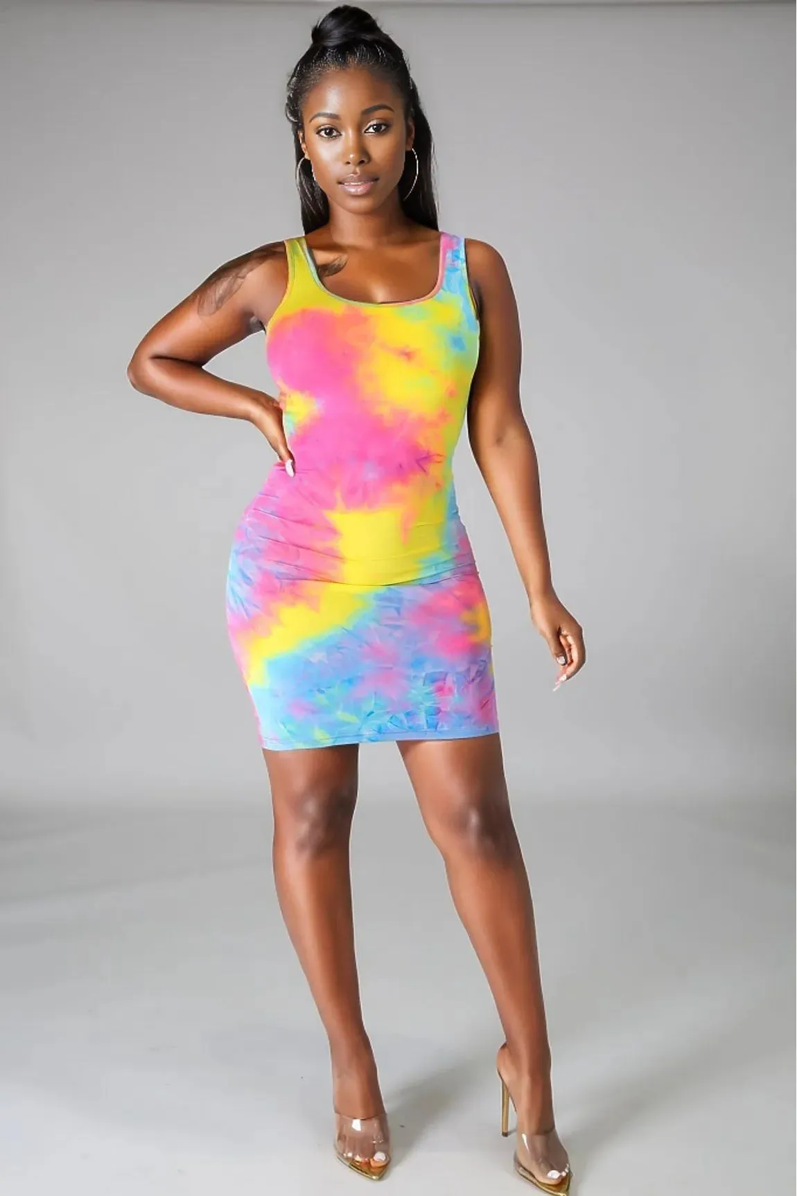 Tie Dye Love Tank Dress