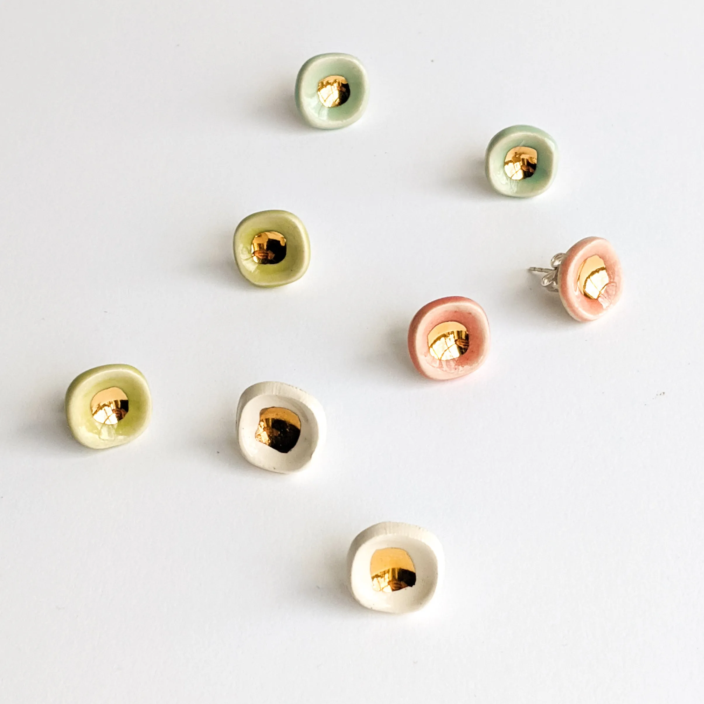Tiny Bowls of Gold Studs