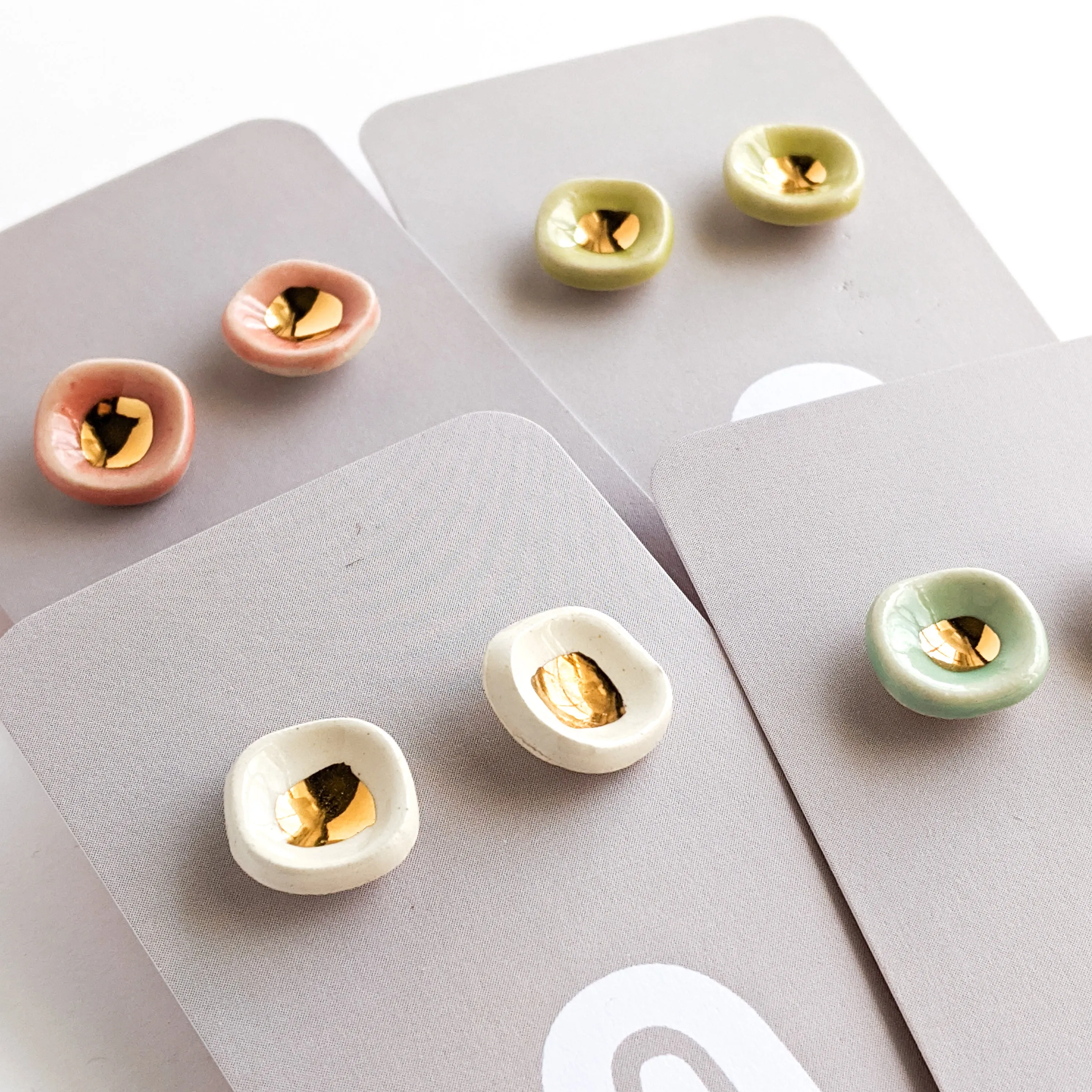 Tiny Bowls of Gold Studs