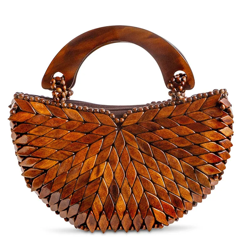 Top handle Purse, Mustique - Dark Walnut