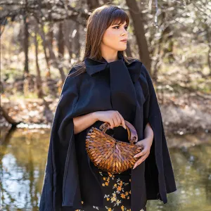 Top handle Purse, Mustique - Dark Walnut