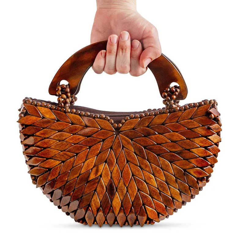 Top handle Purse, Mustique - Dark Walnut
