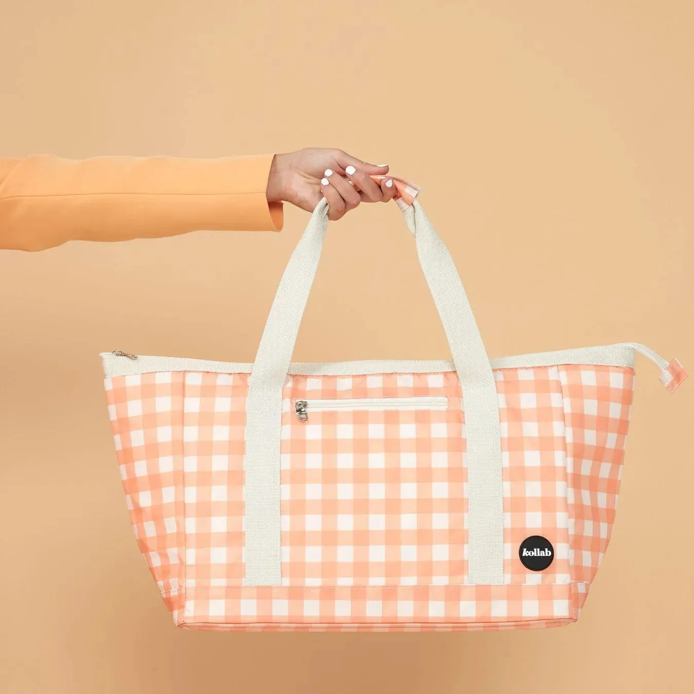 Tote Bag Apricot Check