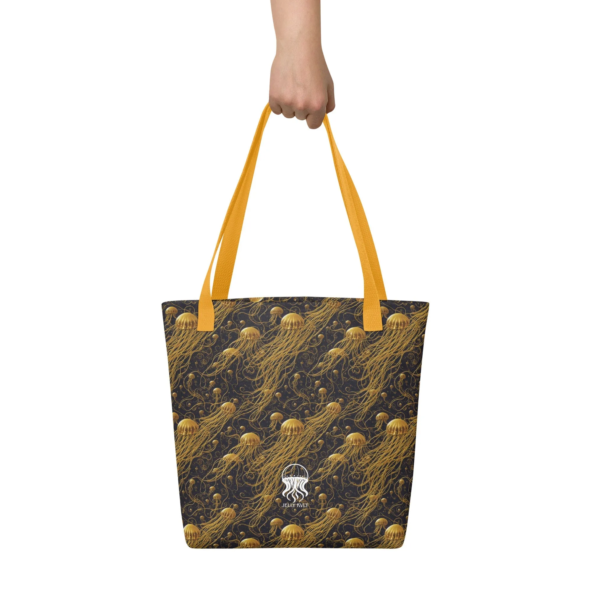 Tote bag - Black and Gold Jellyfishes