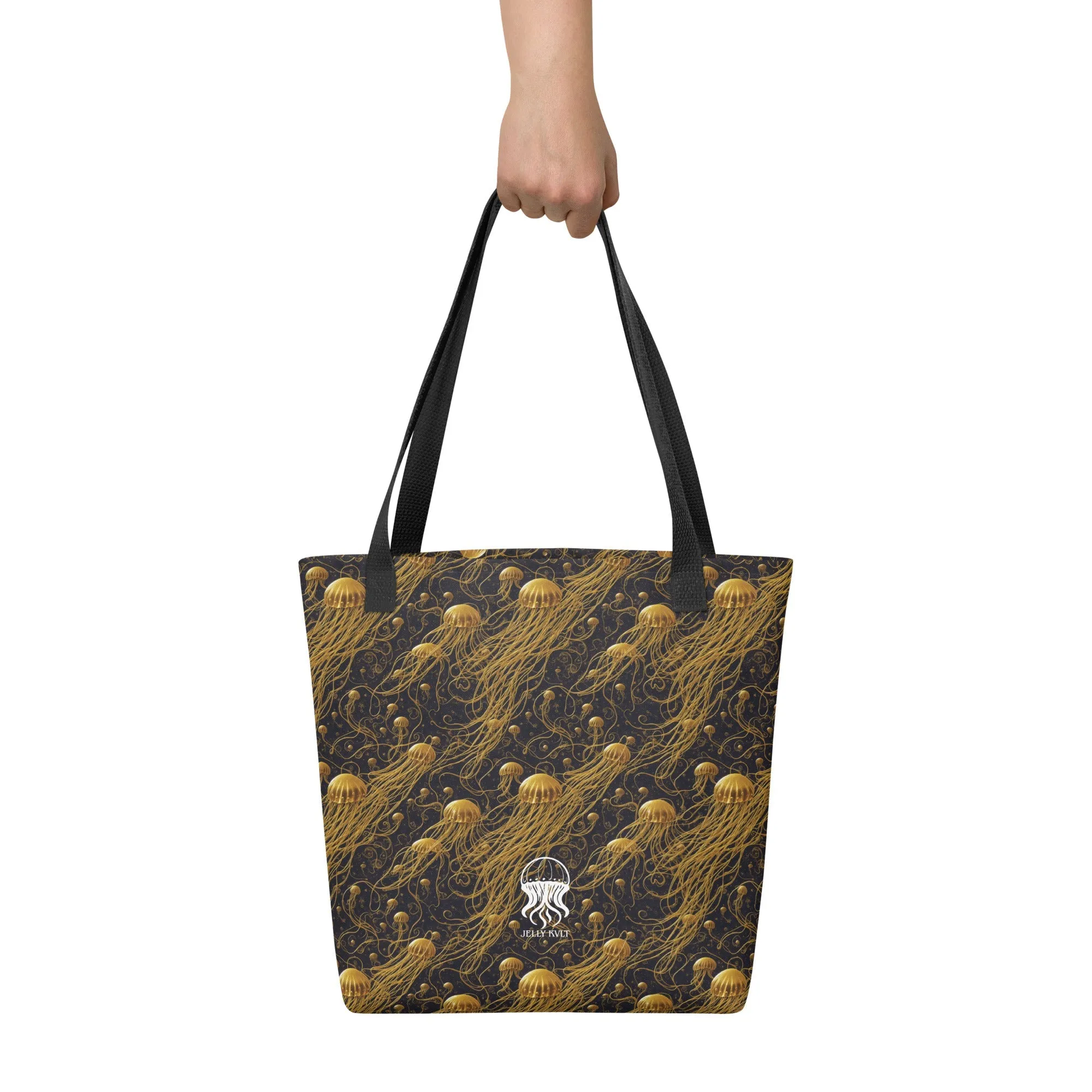 Tote bag - Black and Gold Jellyfishes