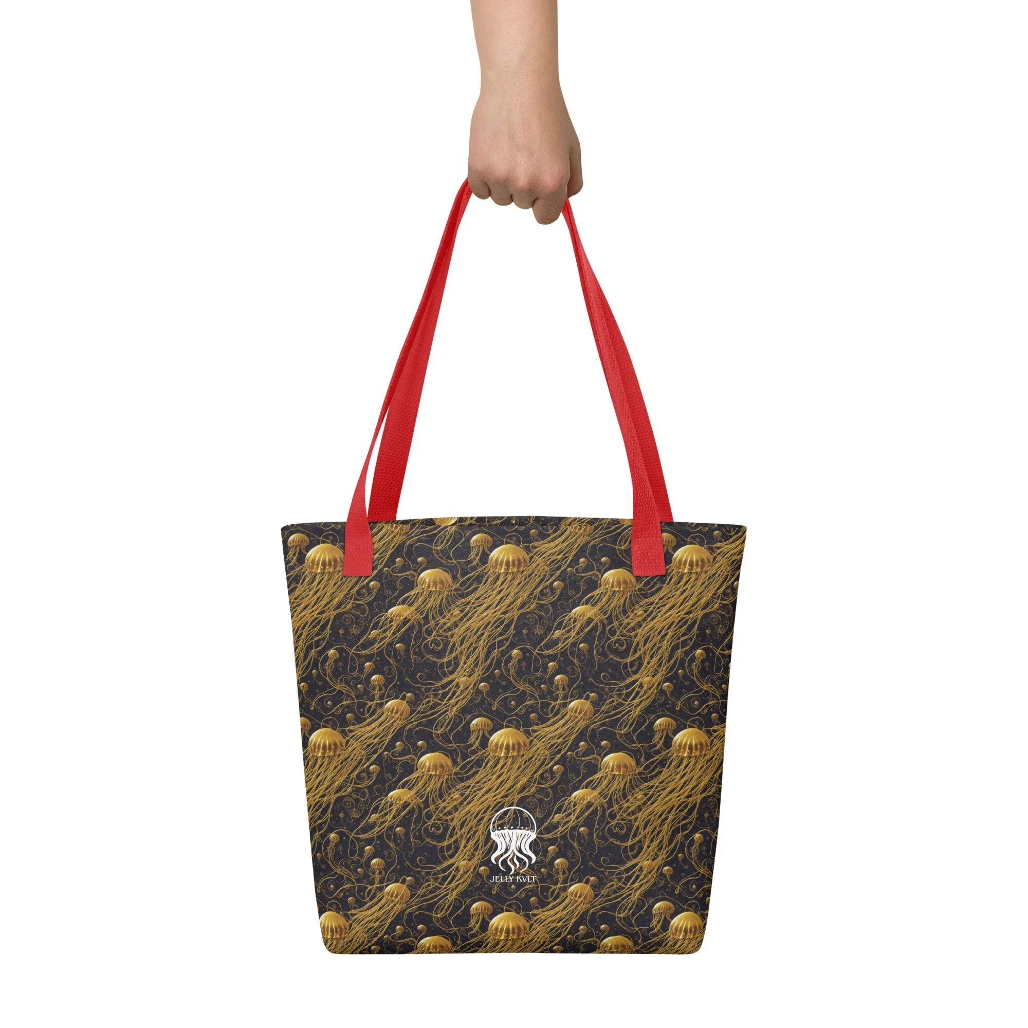 Tote bag - Black and Gold Jellyfishes