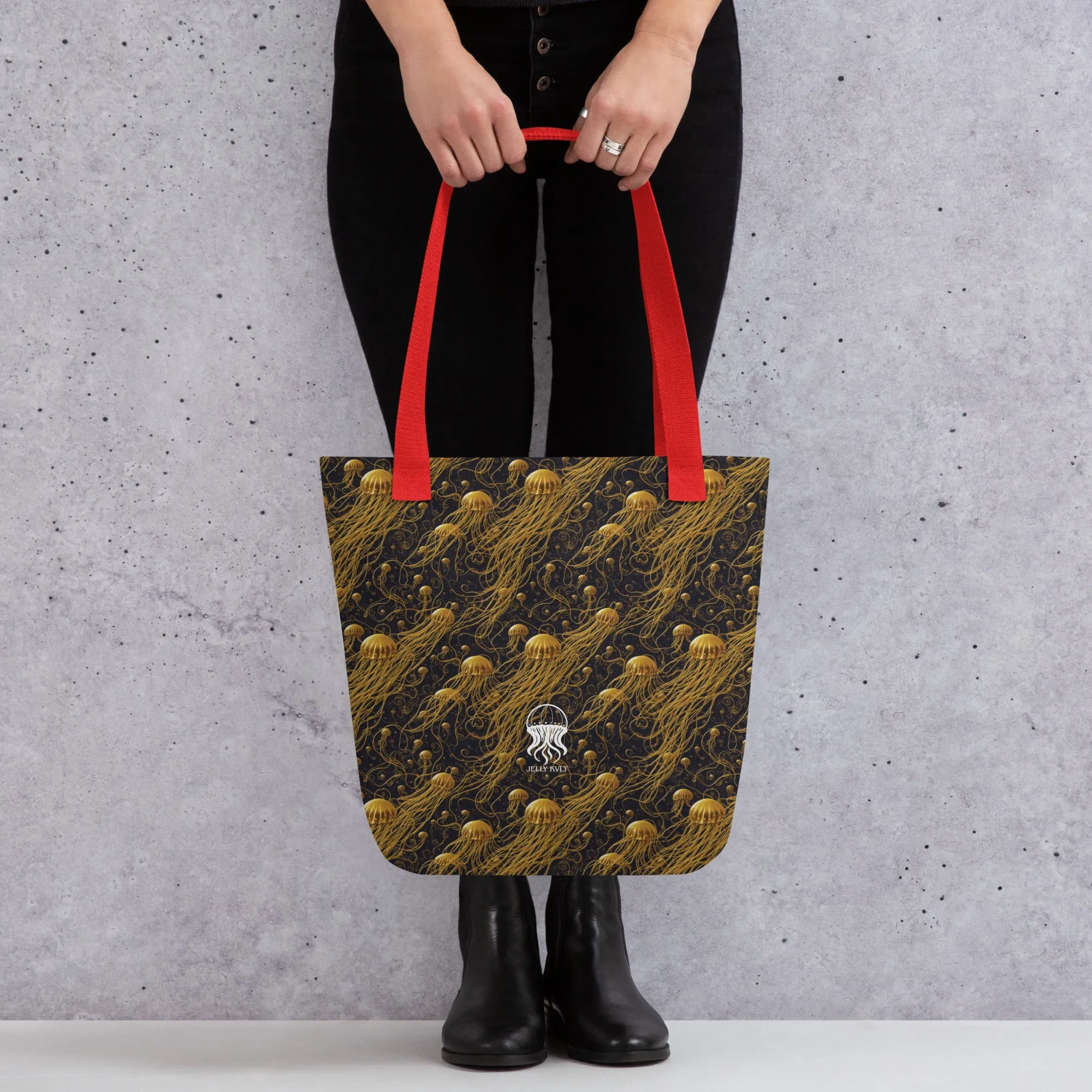 Tote bag - Black and Gold Jellyfishes