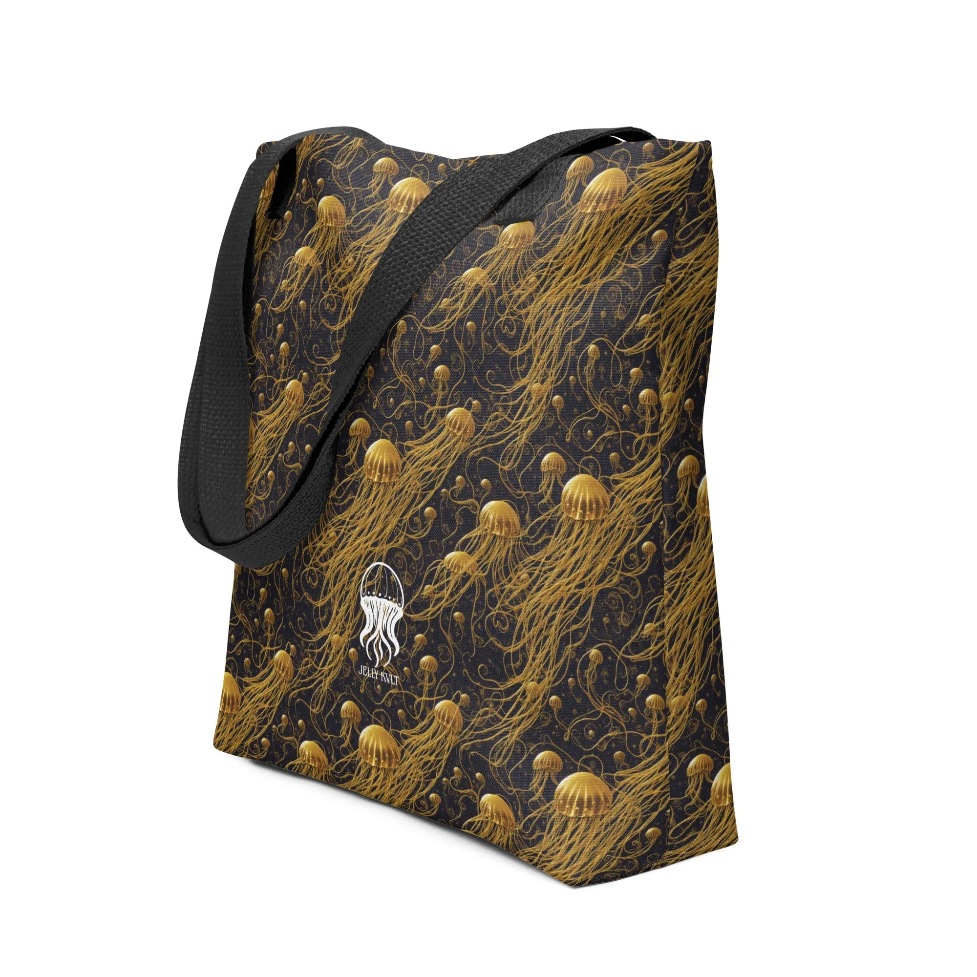 Tote bag - Black and Gold Jellyfishes