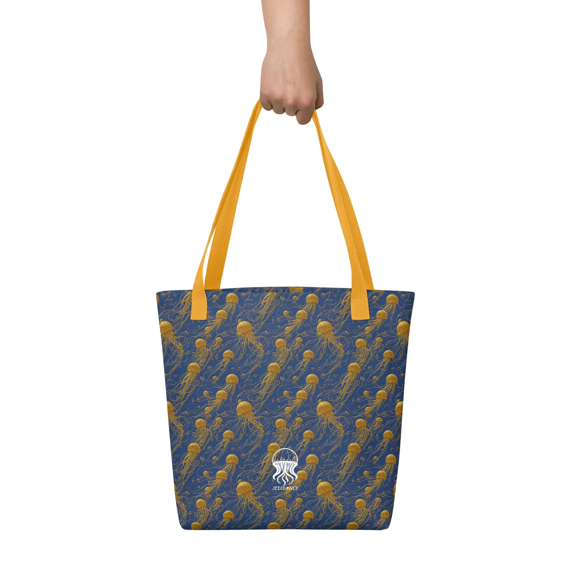 Tote bag - Blue and Gold Jellyfishes