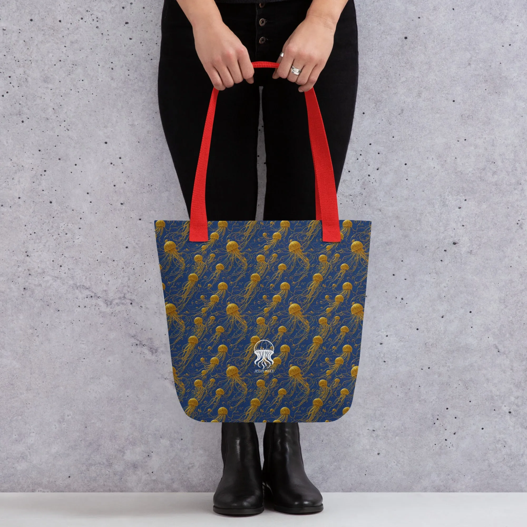 Tote bag - Blue and Gold Jellyfishes