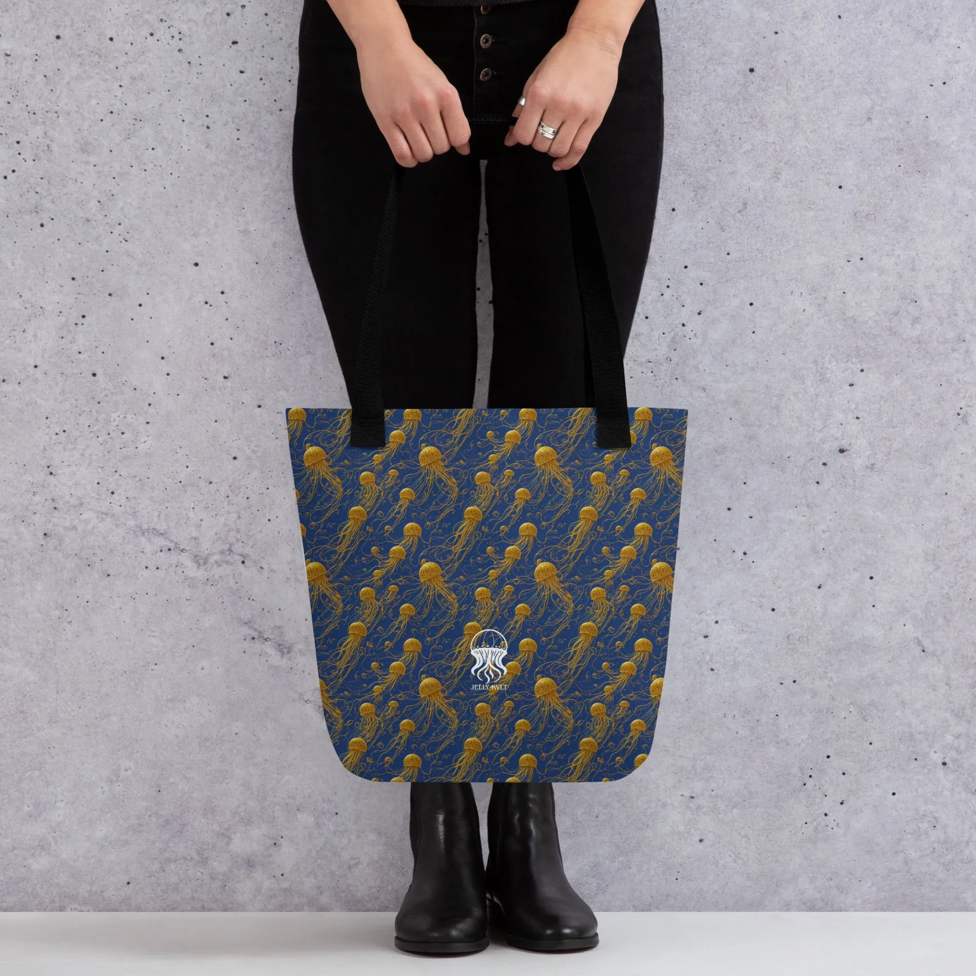 Tote bag - Blue and Gold Jellyfishes