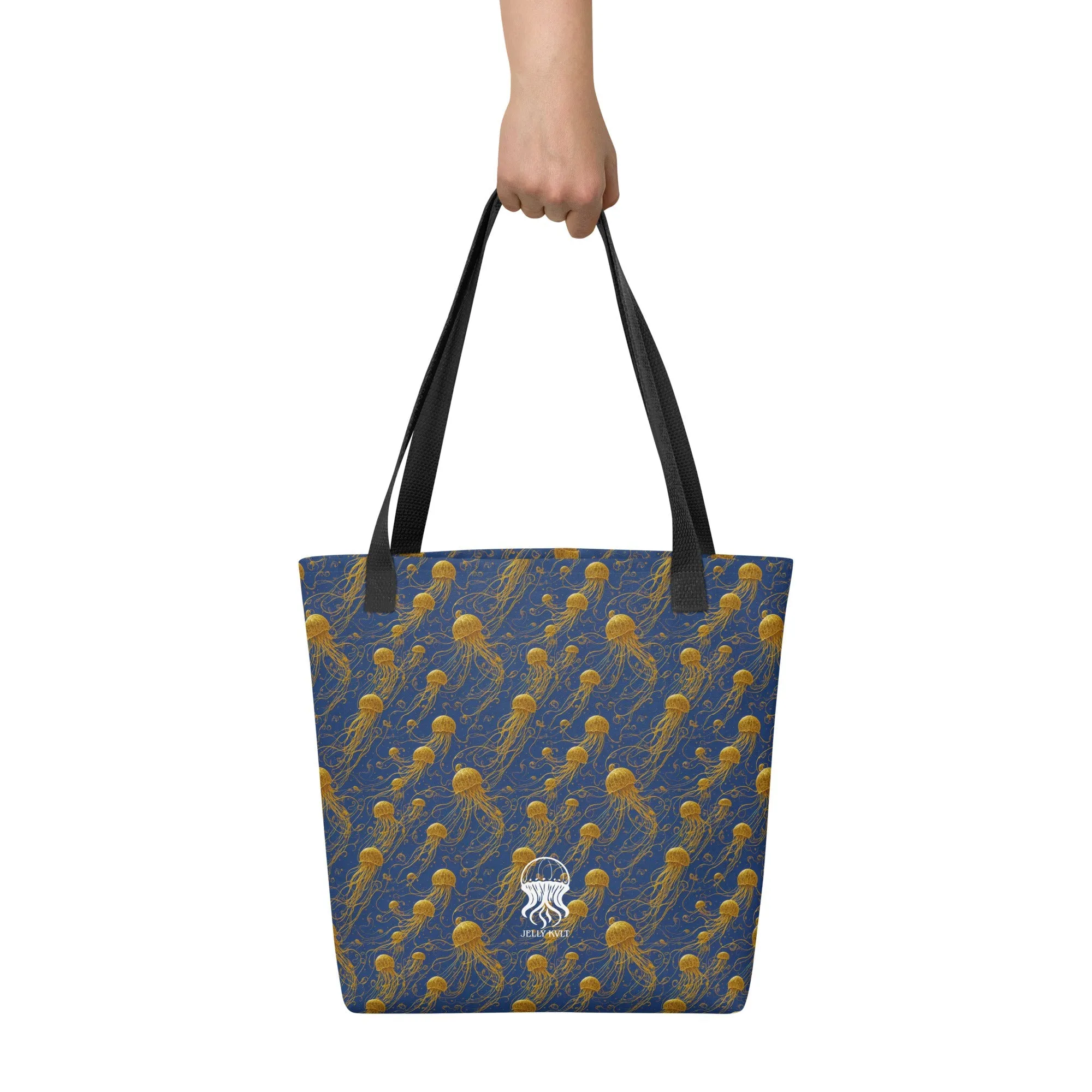 Tote bag - Blue and Gold Jellyfishes
