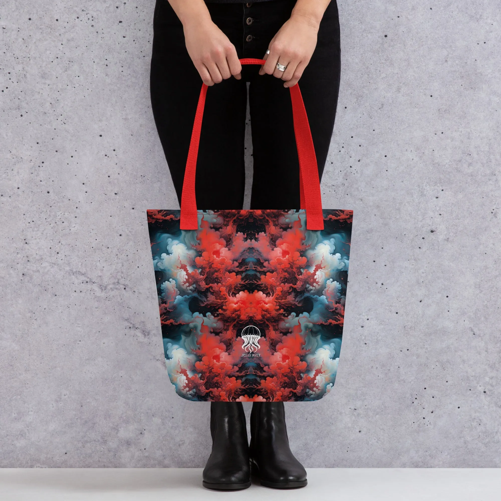 Tote bag - Ethereal Crimson Flow - Dark