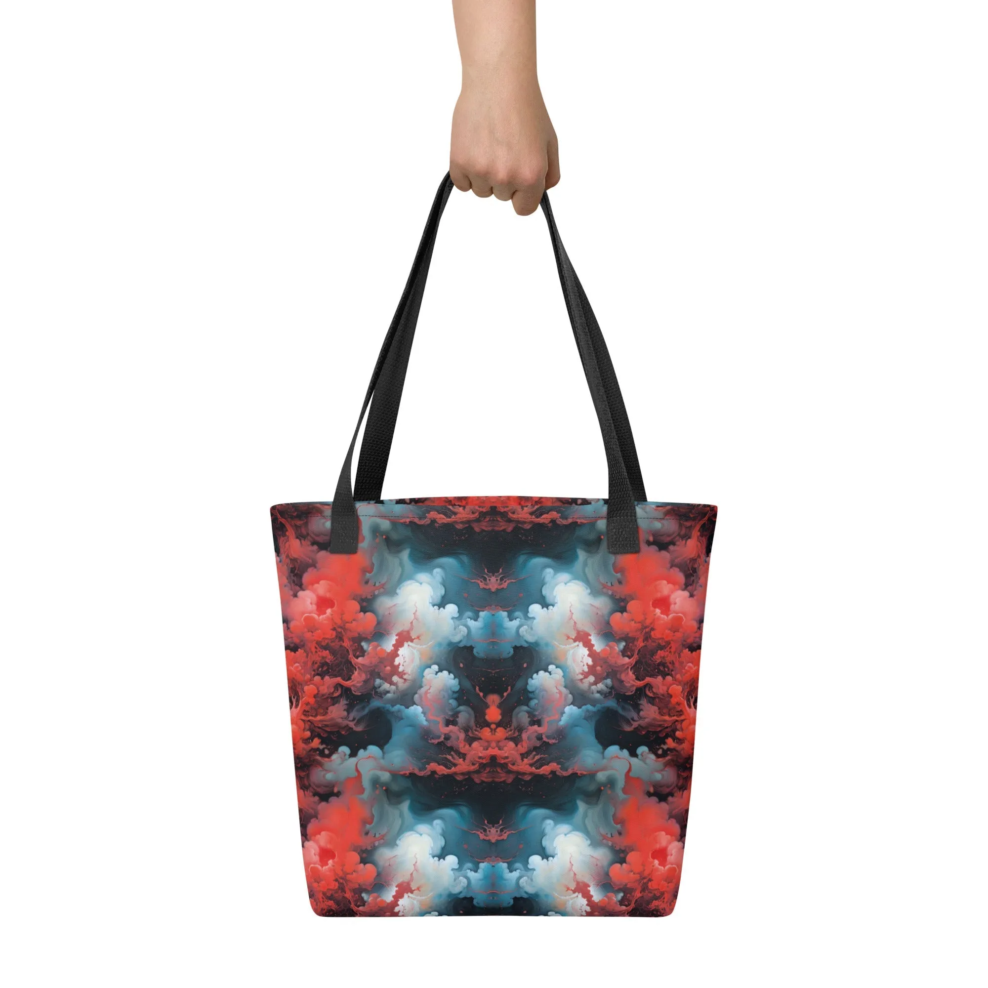 Tote bag - Ethereal Crimson Flow - Dual Harmony