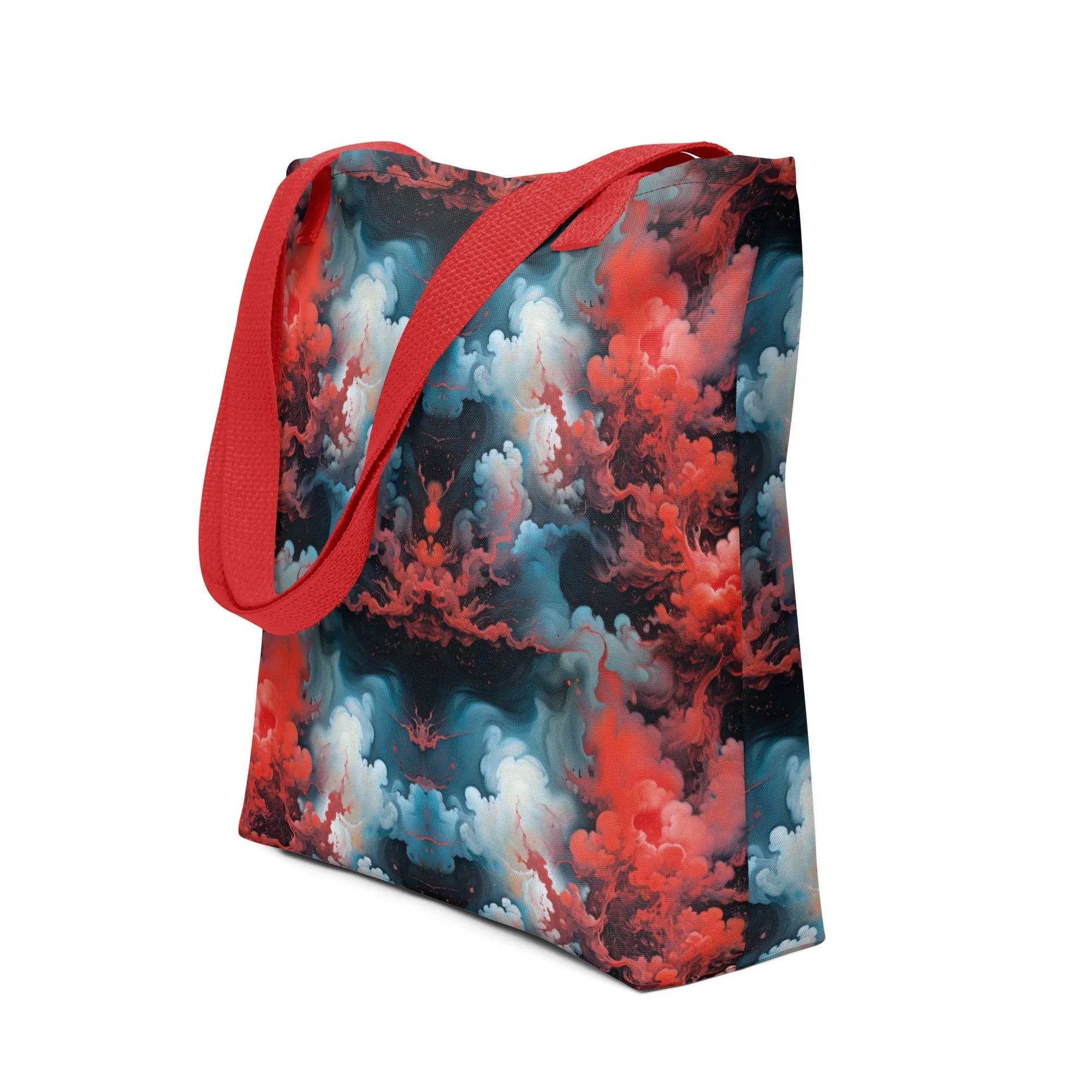 Tote bag - Ethereal Crimson Flow - Dual Harmony