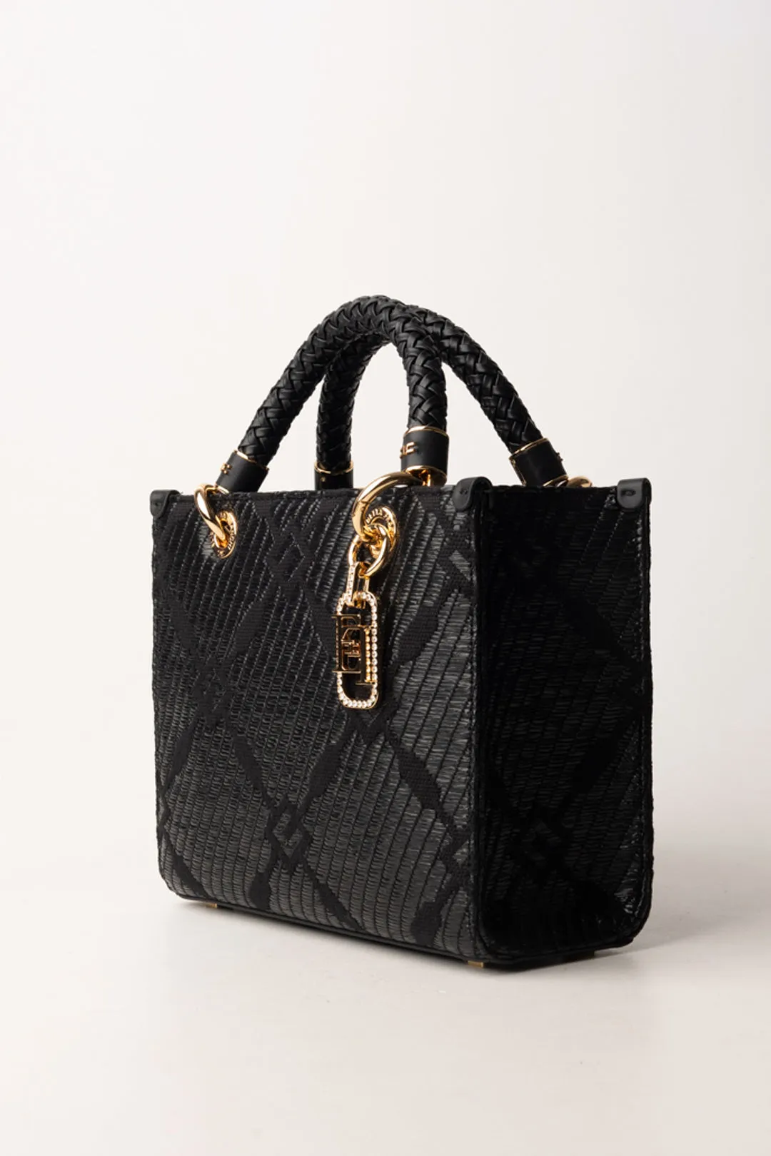 Tote Piccola In Jacquard con Charms