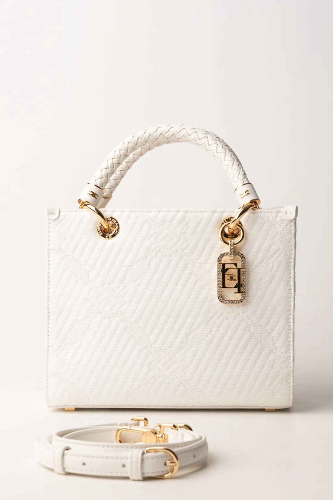 Tote Piccola In Jacquard con Charms