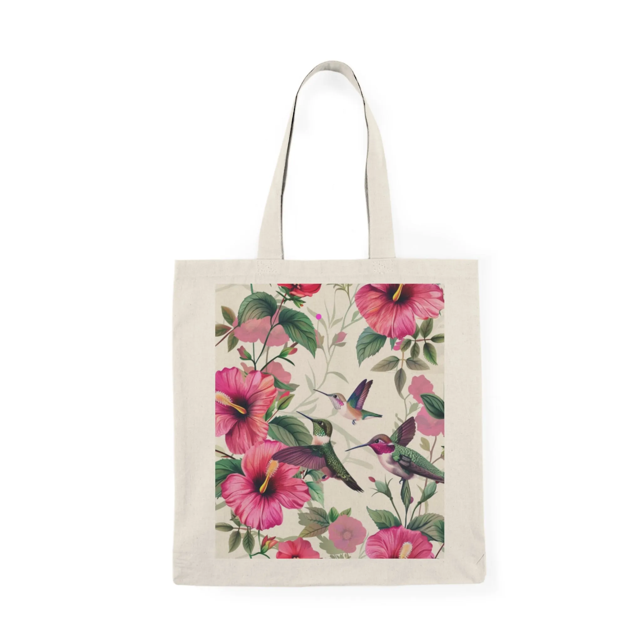 Tropical Floral Natural Tote Bag | Eco-Friendly Grocery & Beach Carryall