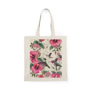 Tropical Floral Natural Tote Bag | Eco-Friendly Grocery & Beach Carryall