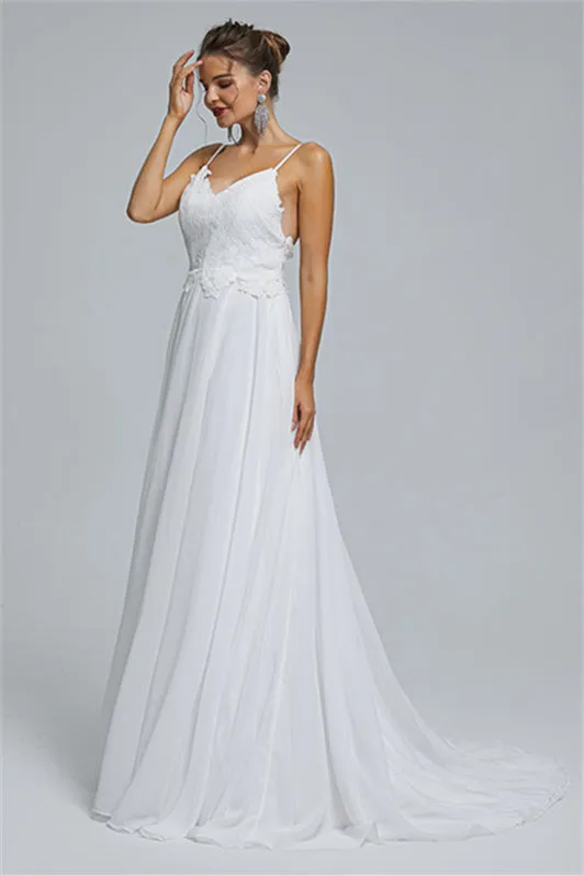 Tulle A-line Sheer Straps Sweetheart Applique Floor-length Sleeveless Wedding Dress Cover