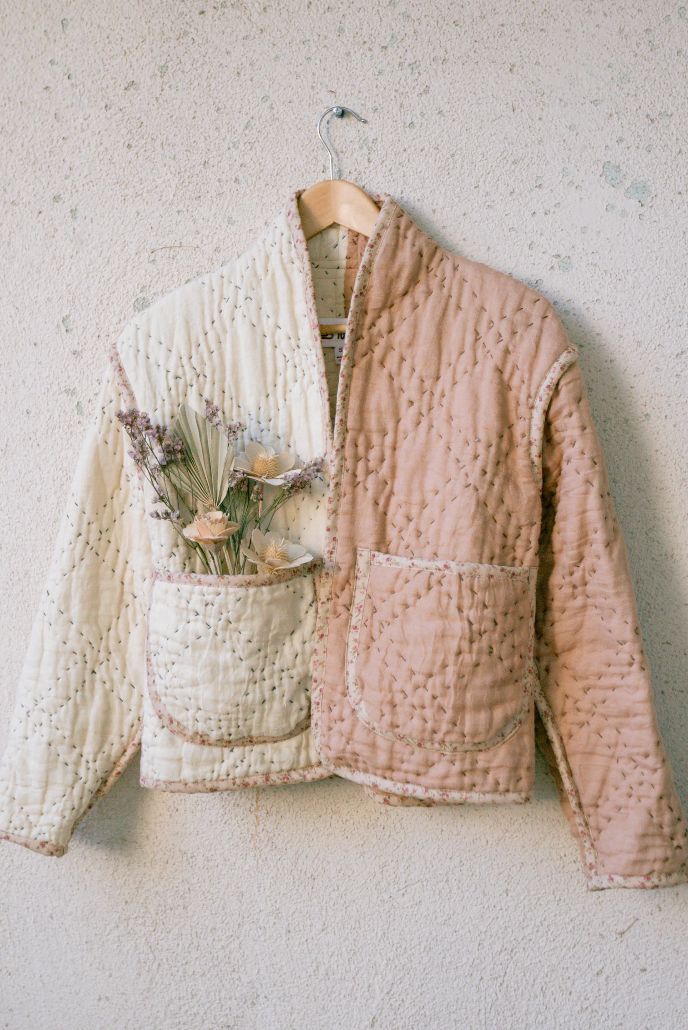 Two-Tone Linen Juniper Cropped Coat