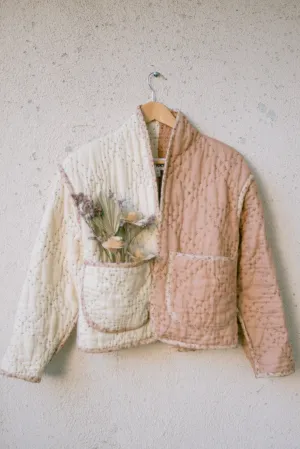 Two-Tone Linen Juniper Cropped Coat