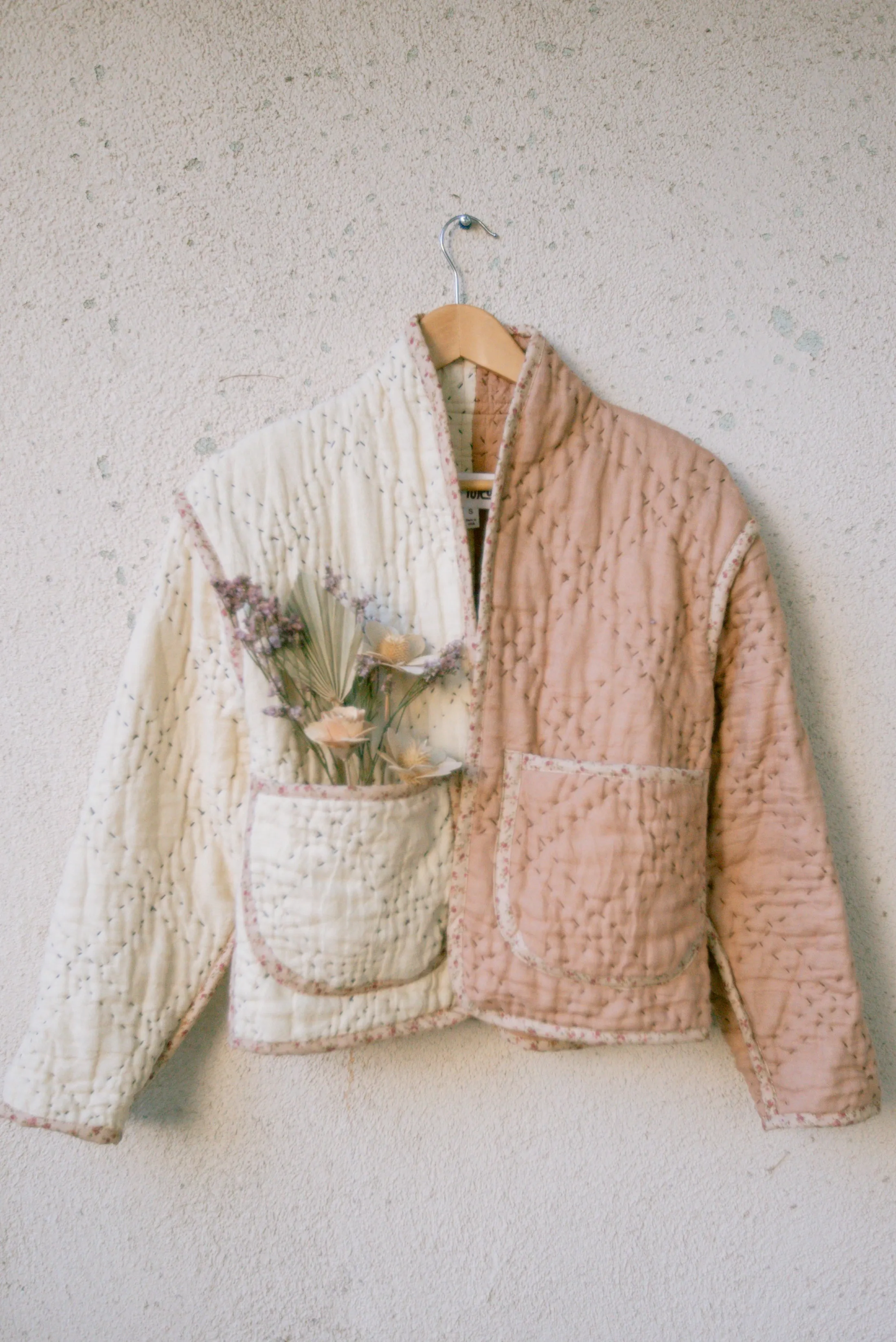 Two-Tone Linen Juniper Cropped Coat