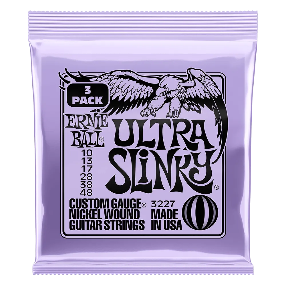 Ultra Slinky Nickel Wound Electric Guitar Strings 3 Pack 10 48