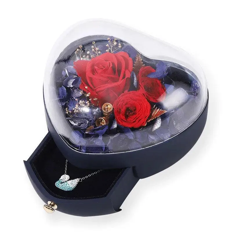 Unique High End Heart Shape Gift Floral Jewelry Box