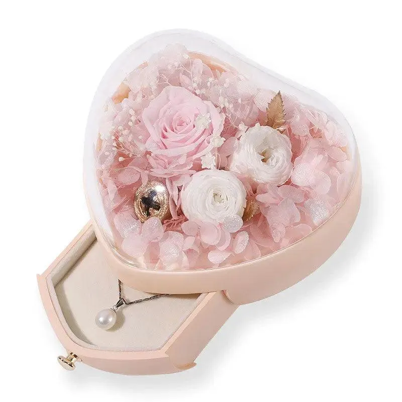 Unique High End Heart Shape Gift Floral Jewelry Box