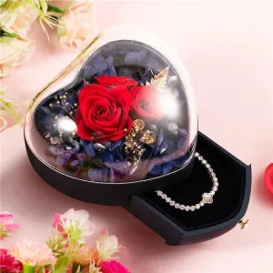 Unique High End Heart Shape Gift Floral Jewelry Box