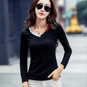 V-Neck Long Sleeve Shirt (2 Colors)