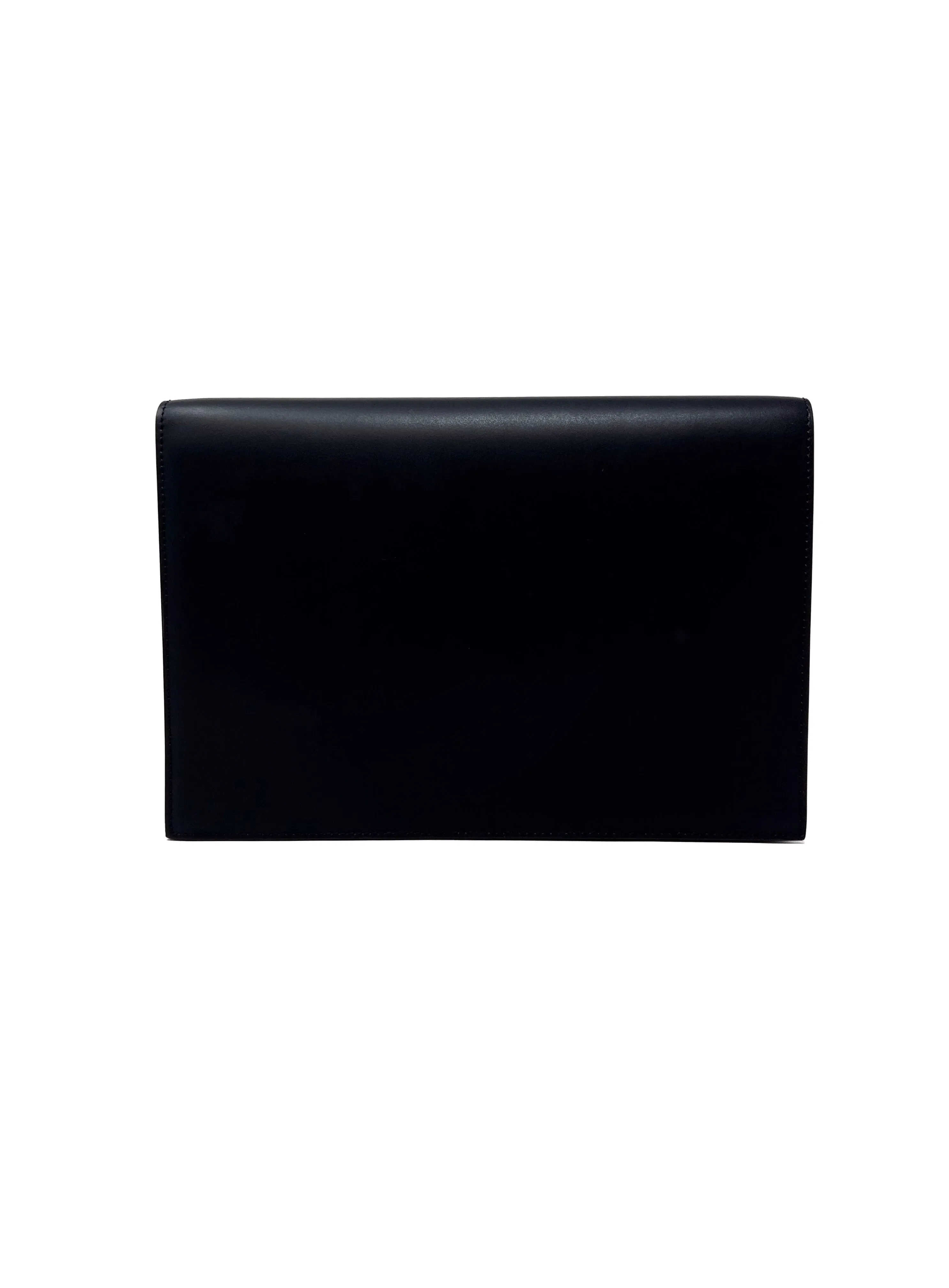 Valentino Black VLTN Logo Flap Clutch