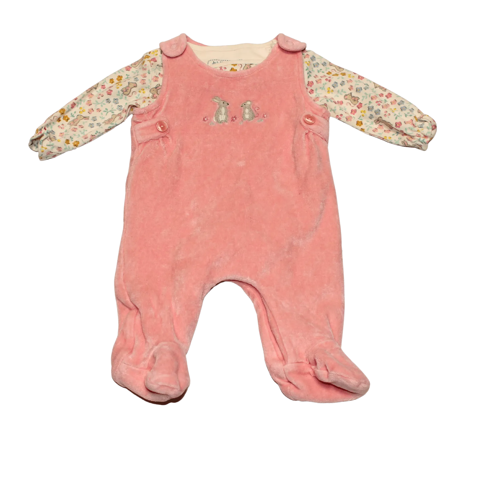 Velour Dungaree Set
