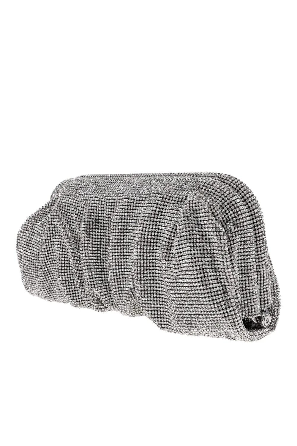 Venus La Grande Silver Crystal Rhinestone Clutch