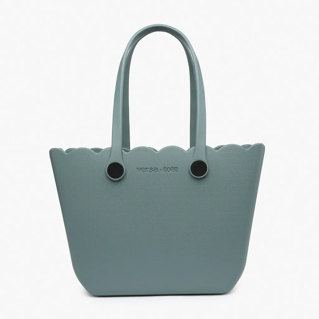 Versa Tote - Medium Scalloped Teal