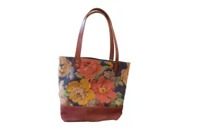 Vintage Floral Fabric Market Tote Bag