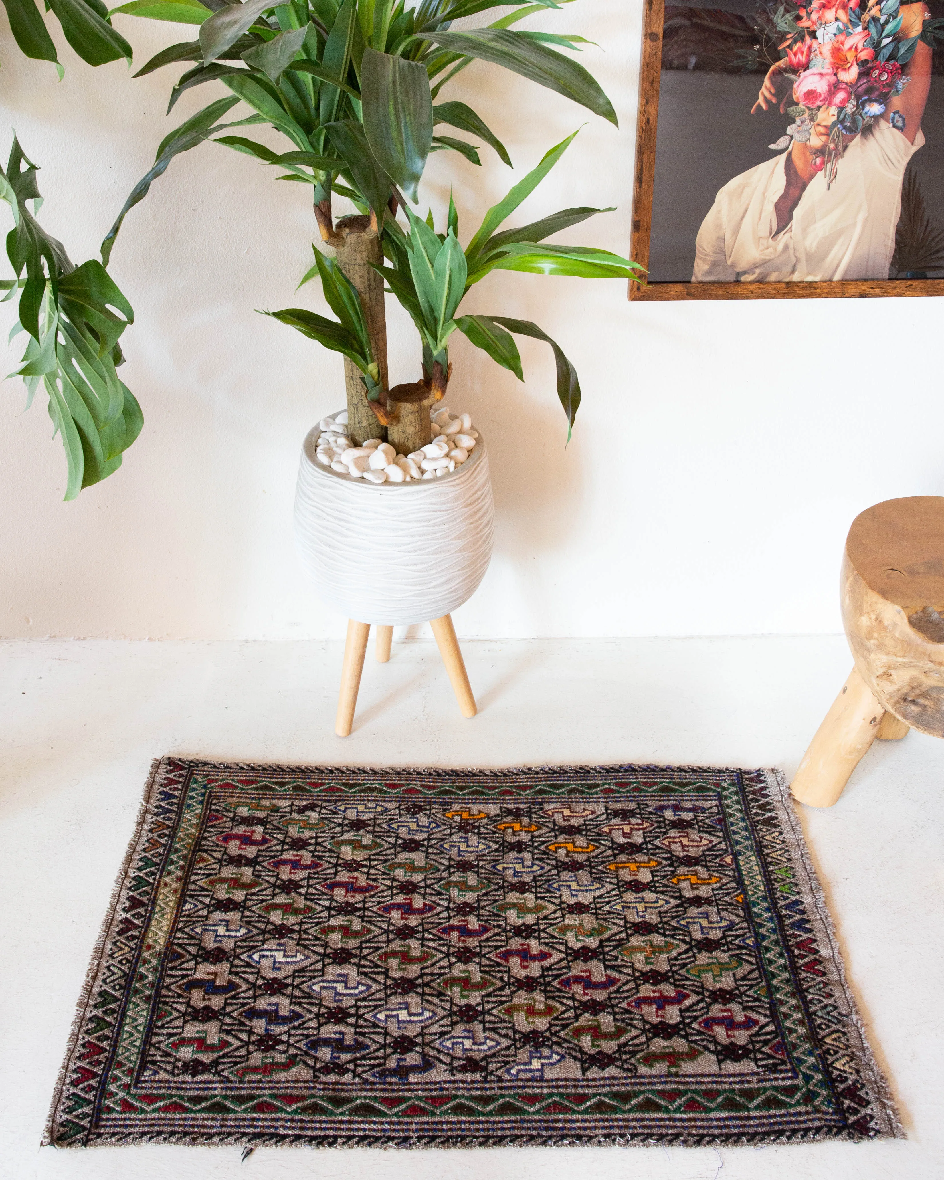 Vintage Mini Anatolian Kilim Rug 23"x37"