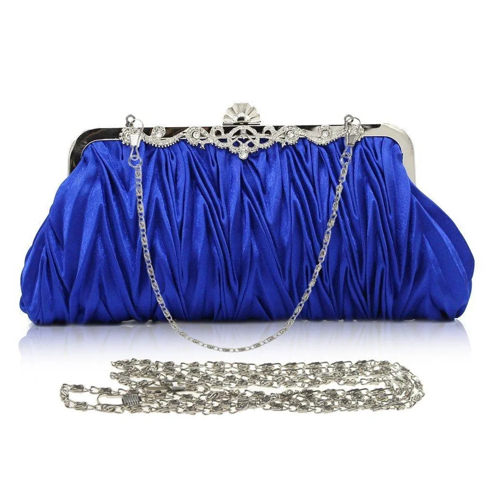 Vintage Satin Pleated Envelope Evening Cocktail Wedding Handbag|JaosWish