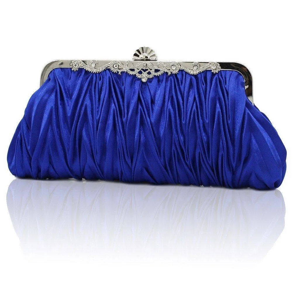 Vintage Satin Pleated Envelope Evening Cocktail Wedding Handbag|JaosWish