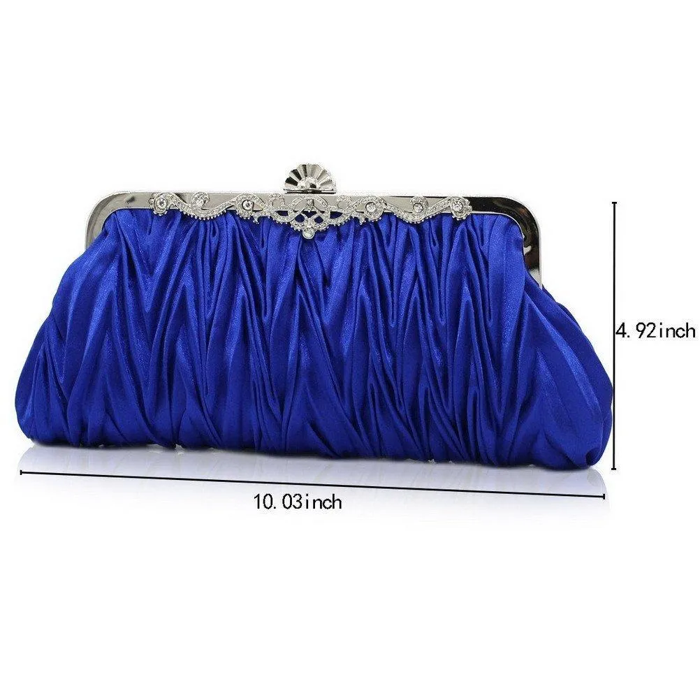 Vintage Satin Pleated Envelope Evening Cocktail Wedding Handbag|JaosWish
