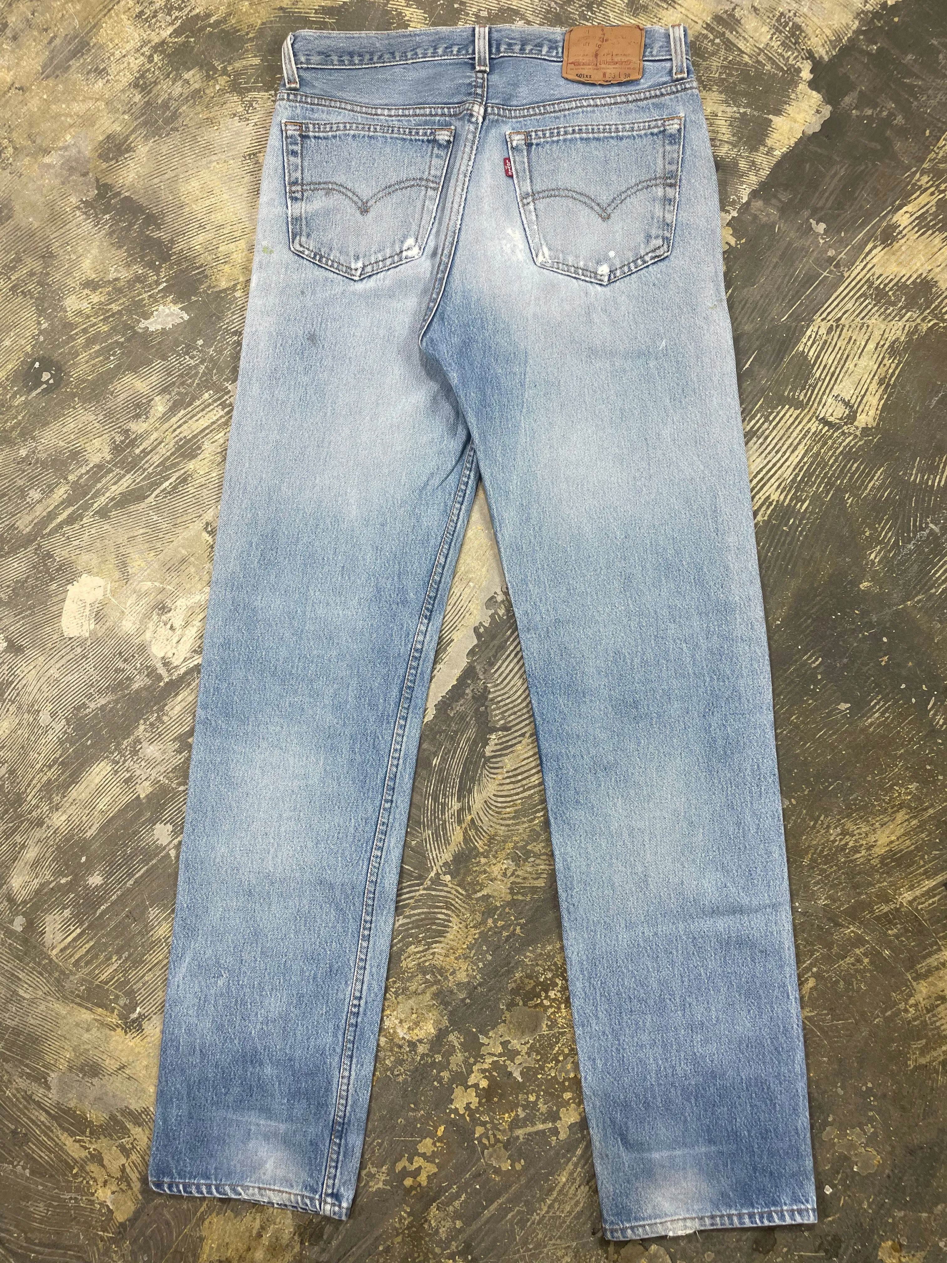 Vintage USA Made Levi 501xx Premium Wash & Paint Denim Jeans (JYJ-0313)