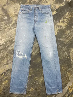 Vintage USA Made Levi 501xx Premium Wash & Paint Denim Jeans (JYJ-0313)
